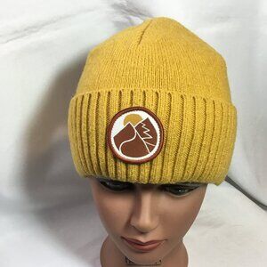 Patagonia Wool Beanie Adult Own Size Mustard Wool Winter Cap Cuffed Skull Cap